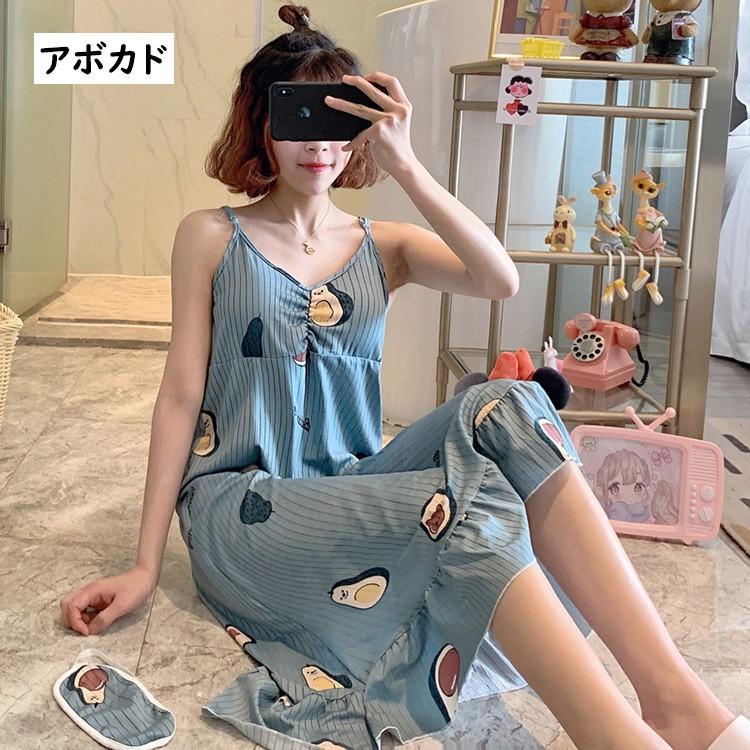 パジャマ レディース 春夏パジャマ 花柄 キャミワンピース ロングネグリジェ 綿 パジャマ パッド付きワンピース 部屋着 可愛いルームウェア 寝巻き ゆったり :y282615:FairyHouse 通販 ルームウエア:花柄キャミワンピ