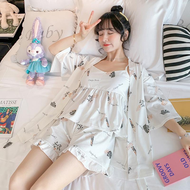 パジャマ ワンピース 夏 ワンピースパジャマ 綿100 七分袖 3l 綿100 コットン100 大きいサイズ ネグリジェ 可愛い かわいい 薄手 ルームウエア