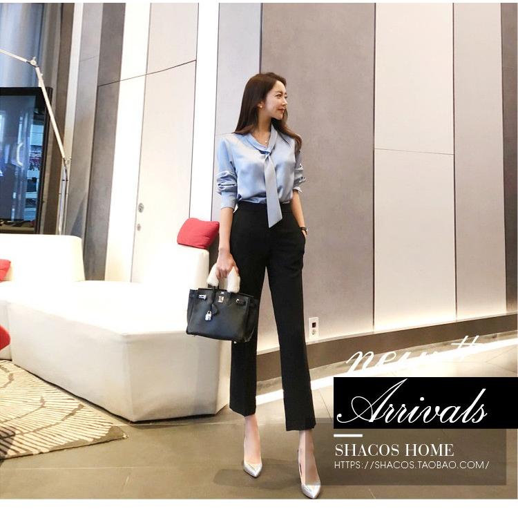 セットアップ レディース 40代 春秋 通勤 きれいめ ロングパンツ 長袖ブラウスリボン オシャレセットアップ ビジネス Ol 着痩せ 新作 売れ筋がひ贈り物