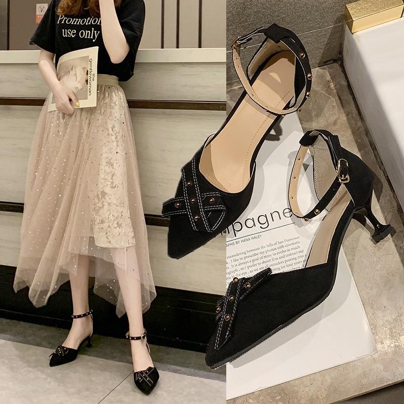 ハイヒール ポインテッドトゥ シューズ レディース 春夏 スエード調ストラップパンプス リボンサンダル ピンヒール 美脚 履きやすい 痛くない 靴 通勤 オシャレ Y2908 Fairyhouse 通販 Yahoo ショッピング