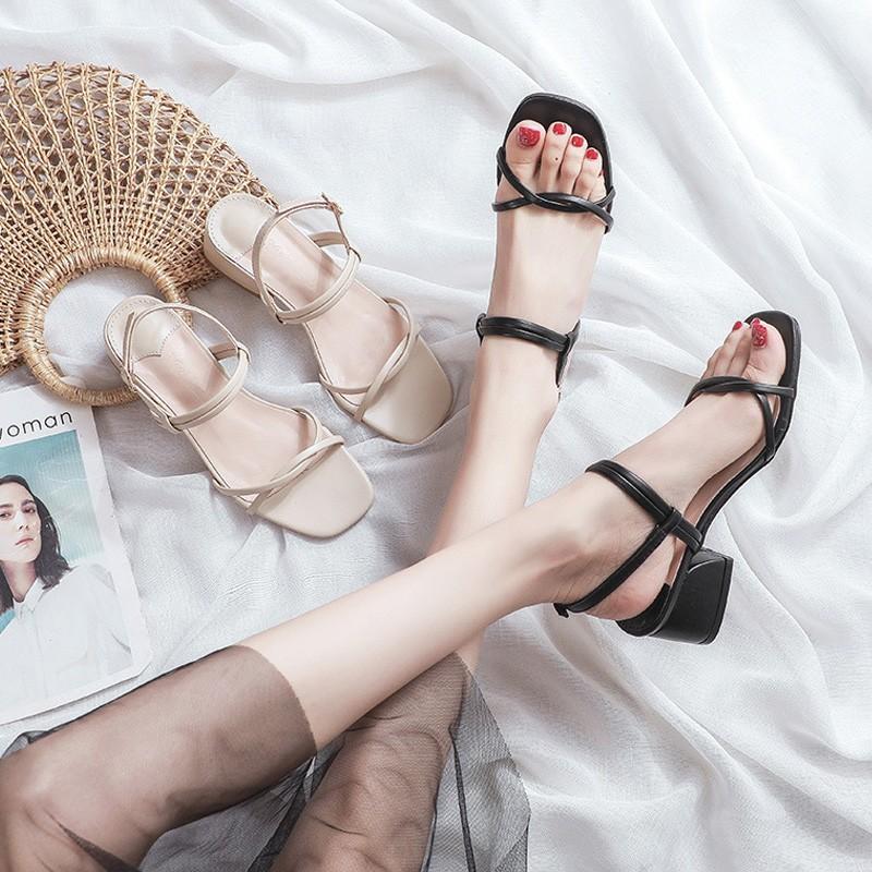 サンダル レディース 履きやすい 夏 サンダル ストラップサンダル ヒール ミュール シンプル 太いヒール 歩きやすい 美脚 大人 新作 3色 Y2933 Fairyhouse 通販 Yahoo ショッピング