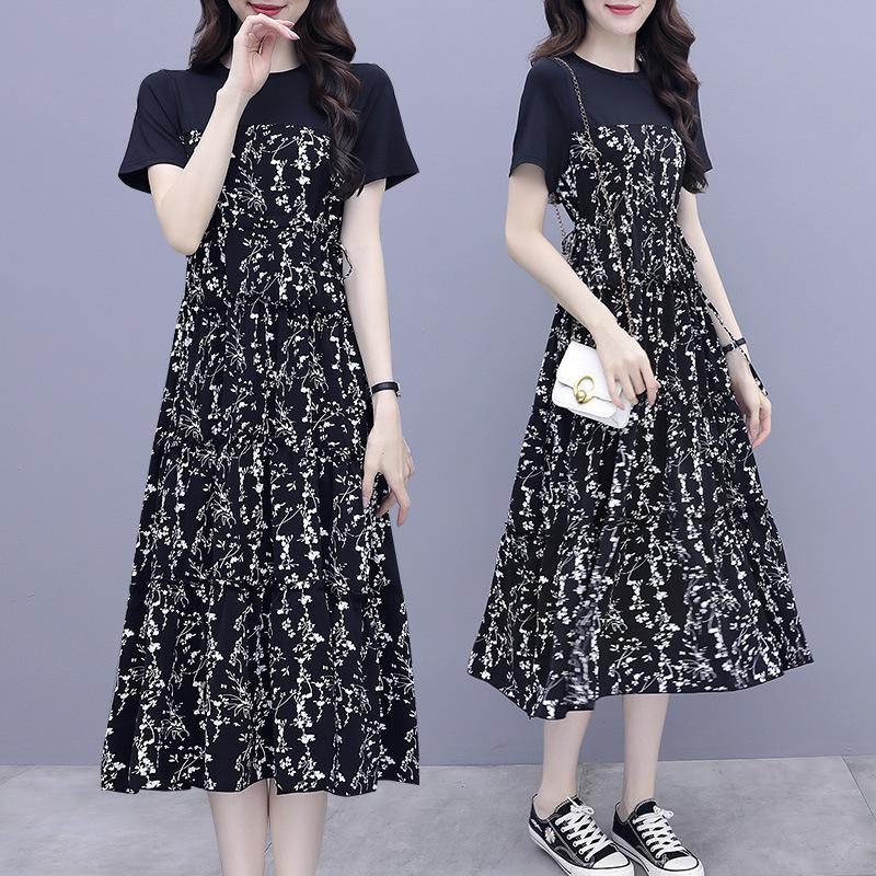 ワンピース レディース 40代 キレイめ マキシワンピース 春夏 半袖ワンピース 花柄ロングスカート黒 韓国風 大きいサイズ 大人可愛い オシャレ 30代 50代 Y2106 Fairyhouse 通販 Yahoo ショッピング