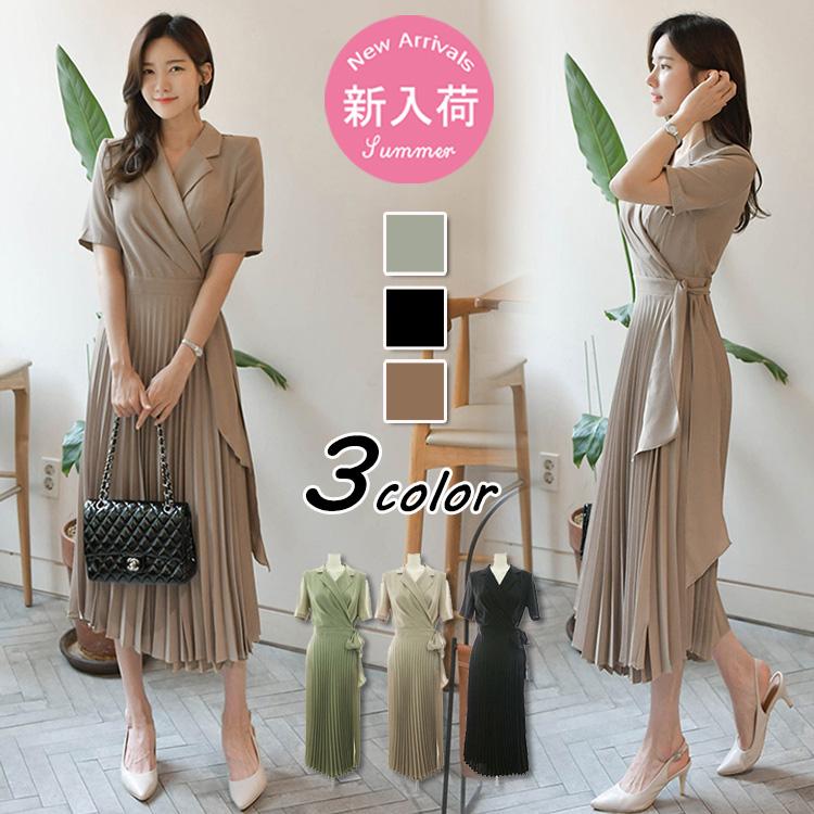 シャツワンピース レディース 40代 キレイめ マキシワンピース 春夏 半袖ワンピース Vネック シフォンプリーツスカート オシャレ韓国風 体型カバー 30代 Y2150 Fairyhouse 通販 Yahoo ショッピング