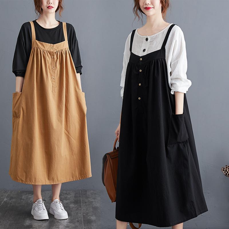 ワンピース レディース 40代 キレイめ マキシワンピース 春夏 サロペットワンピース フレアスカートひざ下 オシャレゆったり 体型カバーワンピース カジュアル Y2177 Fairyhouse 通販 Yahoo ショッピング