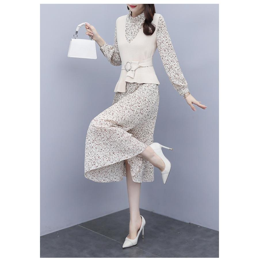 全品送料無料 ワンピース2点セット レディース 40代 キレイめ マキシワンピース 秋冬 上品 オシャレ 大人 着痩せ 長袖ニットソー ニット Aラインスカー 定番人気 Vacationgetaways4less Com