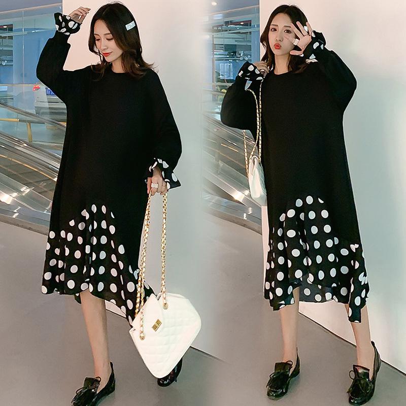 スウェットワンピース レディース 40代 キレイめ ロングワンピース 秋冬 長袖ワンピース ドット柄マーメイドスカート オシャレ カジュアル韓国風 30代 50代 Y24 Fairyhouse 通販 Yahoo ショッピング