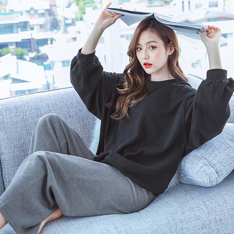 パジャマ レディース 秋冬 長袖パジャマ 綿 ロングワイドズボン ルームウェア上下セット可愛いパジャマ 部屋着 韓国風 寝巻き ゆったり Y2397 Fairyhouse 通販 Yahoo ショッピング