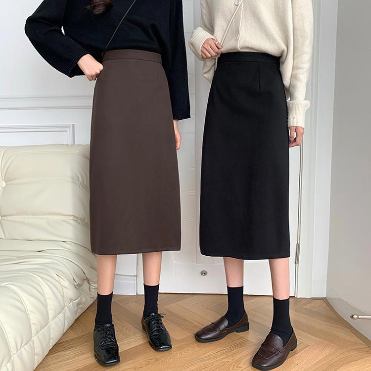 マキシスカート ロング 秋冬 ストレートスカート ラシャ 黒スカート ひざ下 40代 30代 厚手スカート ハイウェスト ボトムス 体型カバー 通勤 オシャレ Y2708 Fairyhouse 通販 Yahoo ショッピング