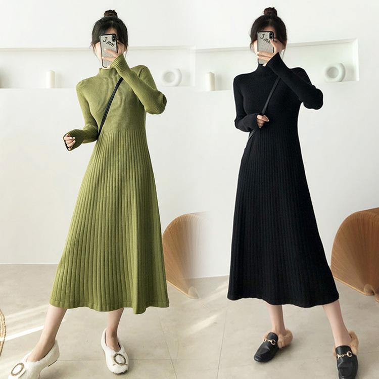 ニットワンピース レディース 40代 秋冬 長袖ワンピース 無地セータータートルネックワンピース ロング丈aラインスカー ニットトインナー オシャレ ゆったり Y Fairyhouse 通販 Yahoo ショッピング