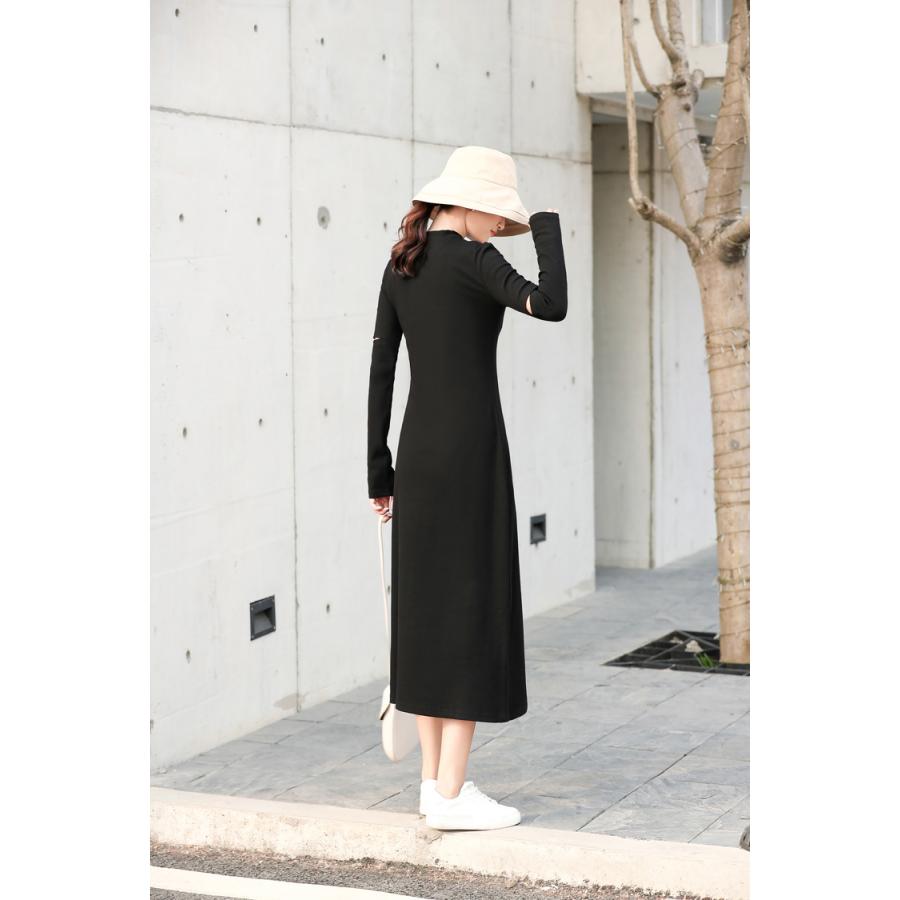 マキシワンピース レディース 秋冬 長袖 スウェットワンピース 黒タイトスカート ひざ下ワンピース インナー 細身 大きいサイズ オシャレ 大人 カジュア 30代 Y Fairyhouse 通販 Yahoo ショッピング