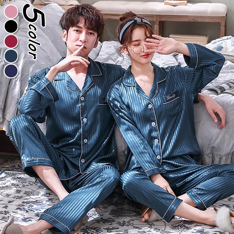 ヘアパジャマ カップルルームウェア レディース 春秋 長袖パジャマ 前開き ロングズボン レション 上下セット ボーダー メンズパジャマ ペアルック 部屋着 Y Fairyhouse 通販 Yahoo ショッピング