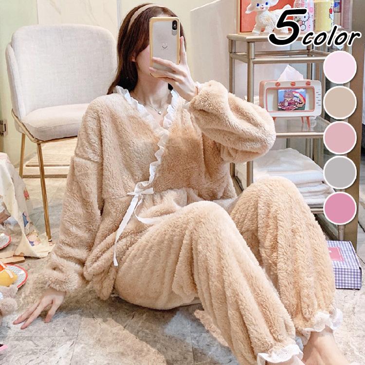 マタニティーパジャマ モコモコルームウェア レディース 冬 長袖パジャマ 前開き 産後 マタニティーパジャマ 授乳服 暖かいフランネル 可愛い 厚手 パジャマ 母 Y Fairyhouse 通販 Yahoo ショッピング