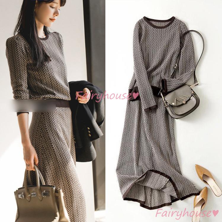 ニットセットアップ レディース 40代 秋冬 長袖 ニットトップス タイトスカート セットアップ オシャレワンピース 着痩せ 上品 通勤 入学式 卒業式 Y2848 Fairyhouse 通販 Yahoo ショッピング