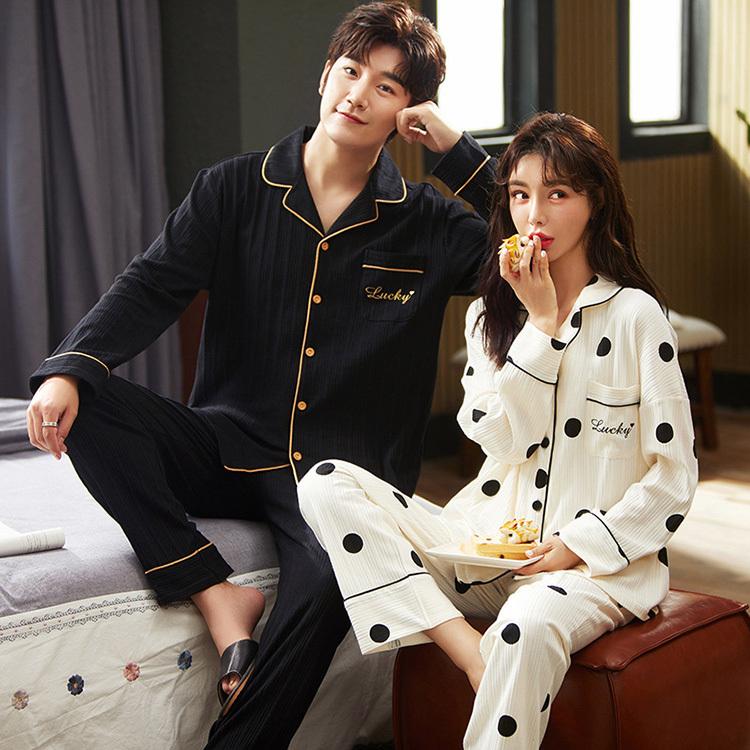 カップルパジャマ ペアパジャマ 春秋冬 長袖パジャマ 前開き 部屋着 寝巻き ルームウェア 可愛い 上下セット 快適 ペアリング 大きいサイズ ギフト Y Fairyhouse 通販 Yahoo ショッピング