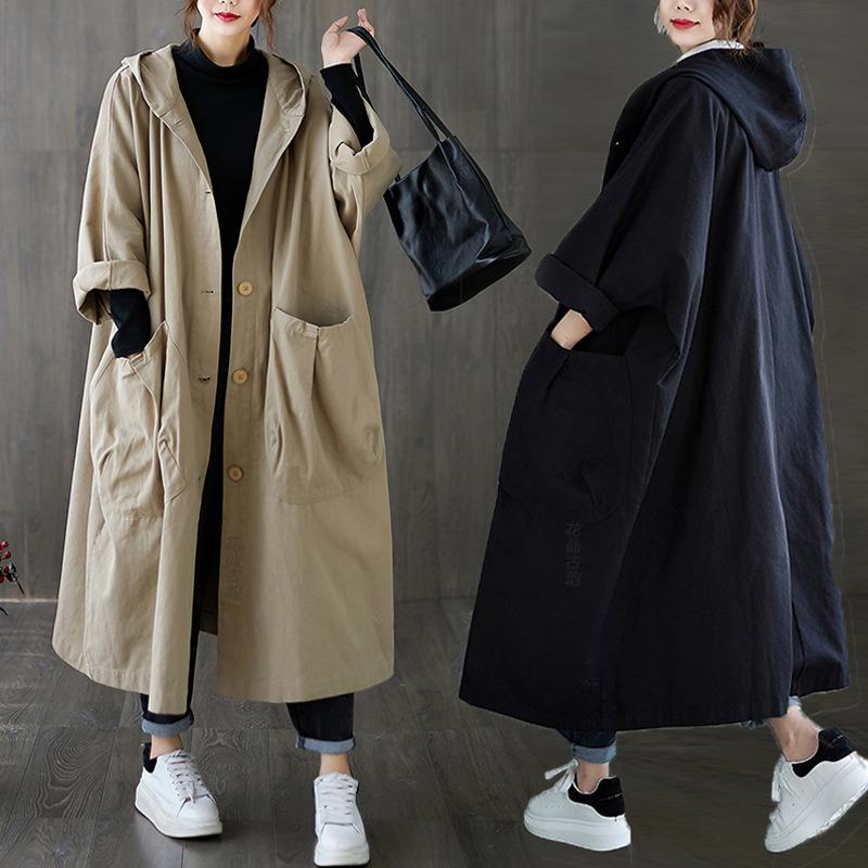 トレンチコート レディース 40代 長袖 スプリングコート カーキ 黒 ジャケット 春コート ロング丈アウター パーカー 秋服 ゆったり 韓国風 30 代50代 Ys Fairyhouse 通販 Yahoo ショッピング