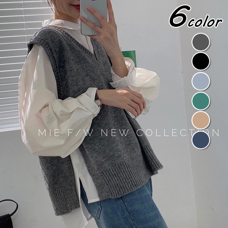 ニットベスト レディース 40代 春秋冬 ベストセーター ノースリープ 無地 Vネックニットベスト カジュアル韓国風 ゆったり 通勤 着痩せ 体型カバー 秋服 Y2856 Fairyhouse 通販 Yahoo ショッピング