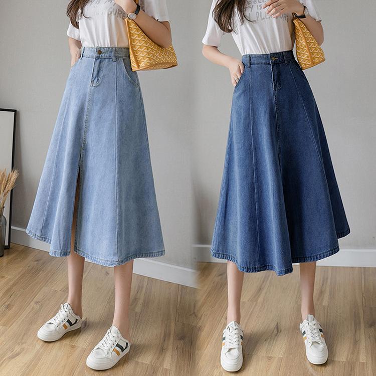 デニムスカート ロング丈 春夏 フレアスカート デニム レディース Aラインスカート マキシ丈 ハイウエスト ボトムス 通勤 オシャレ大人可愛い 40代 カジュアル Y Fairyhouse 通販 Yahoo ショッピング