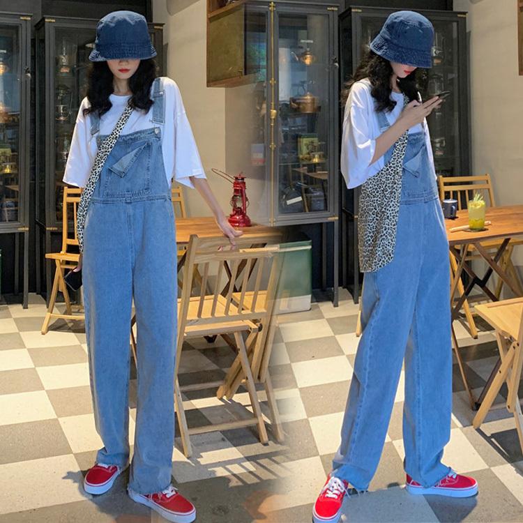 サロペット オーバーオール レディース デニムワイトパンツ ロングパンツ ジーンズ ゆったり ボトムス カジュアル 春夏 30代40代50代 オシャレ 着痩せ Y2859 Fairyhouse 通販 Yahoo ショッピング