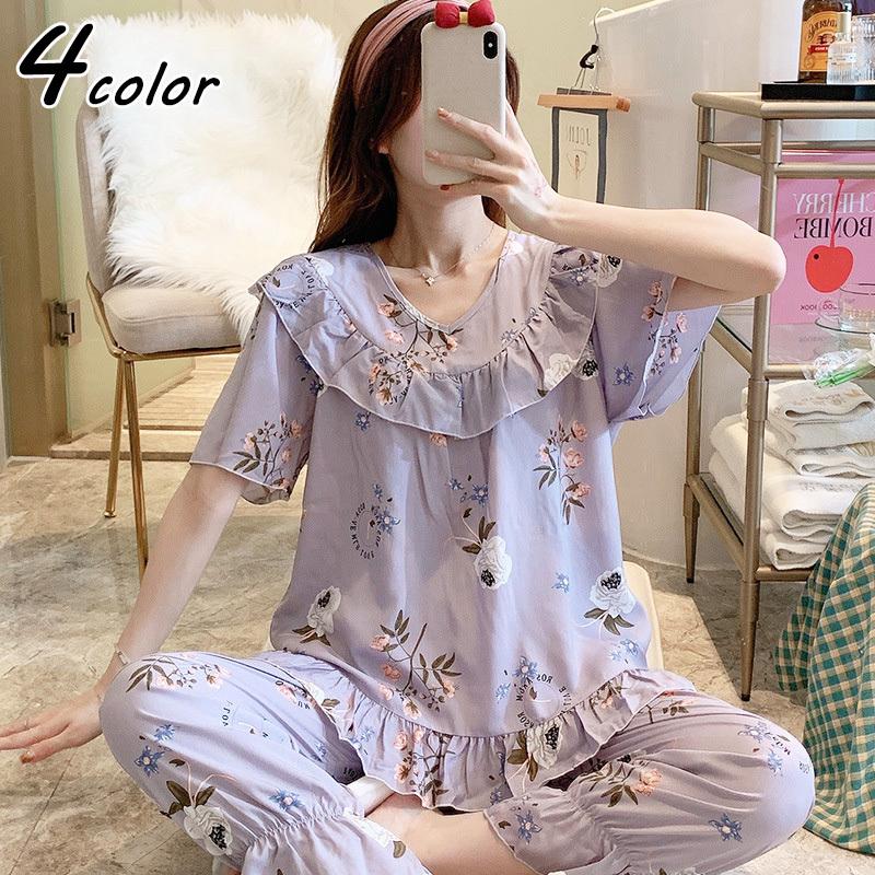 パジャマ ルームウェア レディース 春夏 半袖パジャマ 花柄 薄手レションルームウェア ゆったり 上下セット 大人可愛いパジャマ 部屋着 オシャレ寝間着 Y Fairyhouse 通販 Yahoo ショッピング