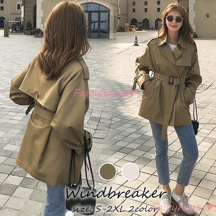 トレンチコート レディース 40代 ミディアム丈ジャケットカーキ スプリングコート 春コート 薄手アウター 秋服 韓国風 バーカー 30代 40代 50 代 大きいサイズ Y Fairyhouse 通販 Yahoo ショッピング
