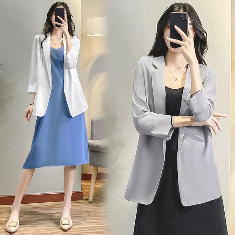 ワンピース レディース 40代 キレイめ マキシワンピース 春夏 キャミワンピース 七分袖スーツジャケット オシャレセットアップ 大人可愛い Uvカット Y Fairyhouse 通販 Yahoo ショッピング