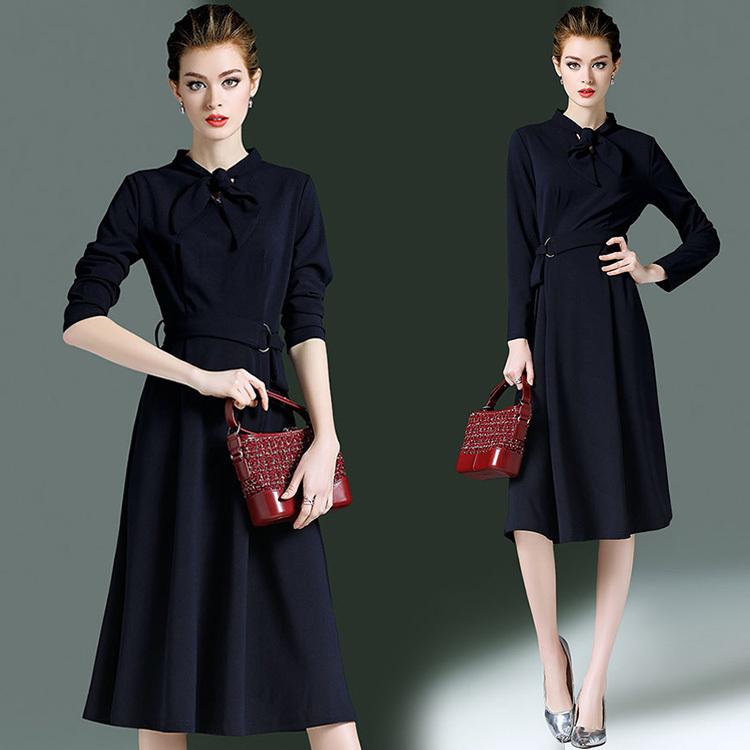 ワンピース レディース 40代 きれいめ マキシワンピース 秋冬 長袖ワンピース リボン Aラインスカート オシャレ大人 着痩せ フォーマル 30代 50代 Y Fairyhouse 通販 Yahoo ショッピング