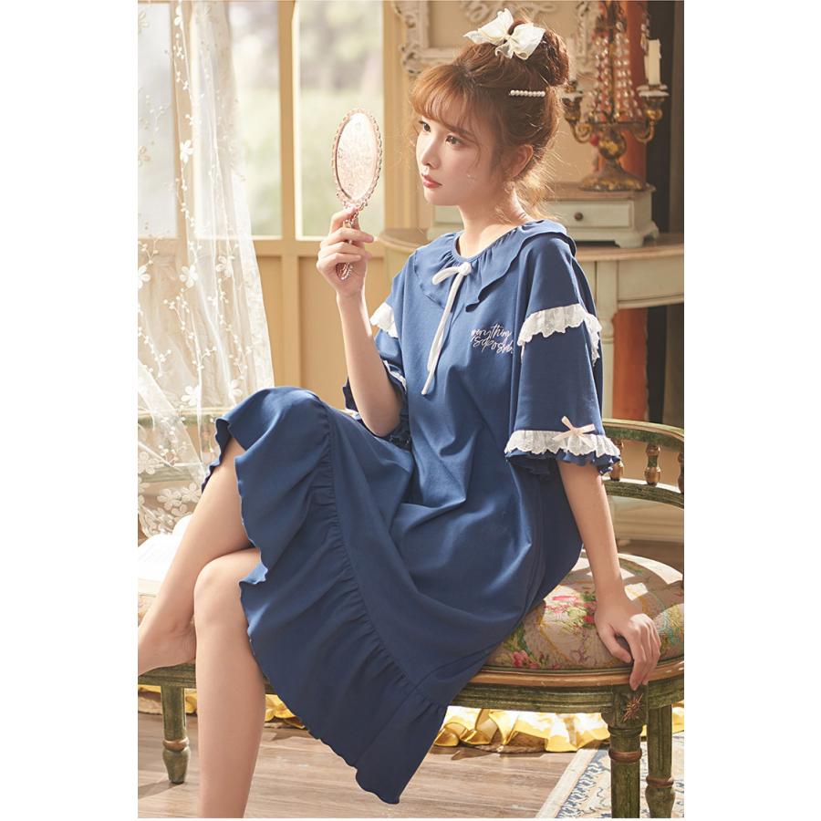 ネグリジェ 春夏 お姫様 ネグリジェ 半袖ワンピース 可愛いネグリジェ 綿 レースフレア ロング丈ナイトロープ パジャマ レディース 部屋着 オシャレルームウェア Y2873 Fairyhouse 通販 Yahoo ショッピング