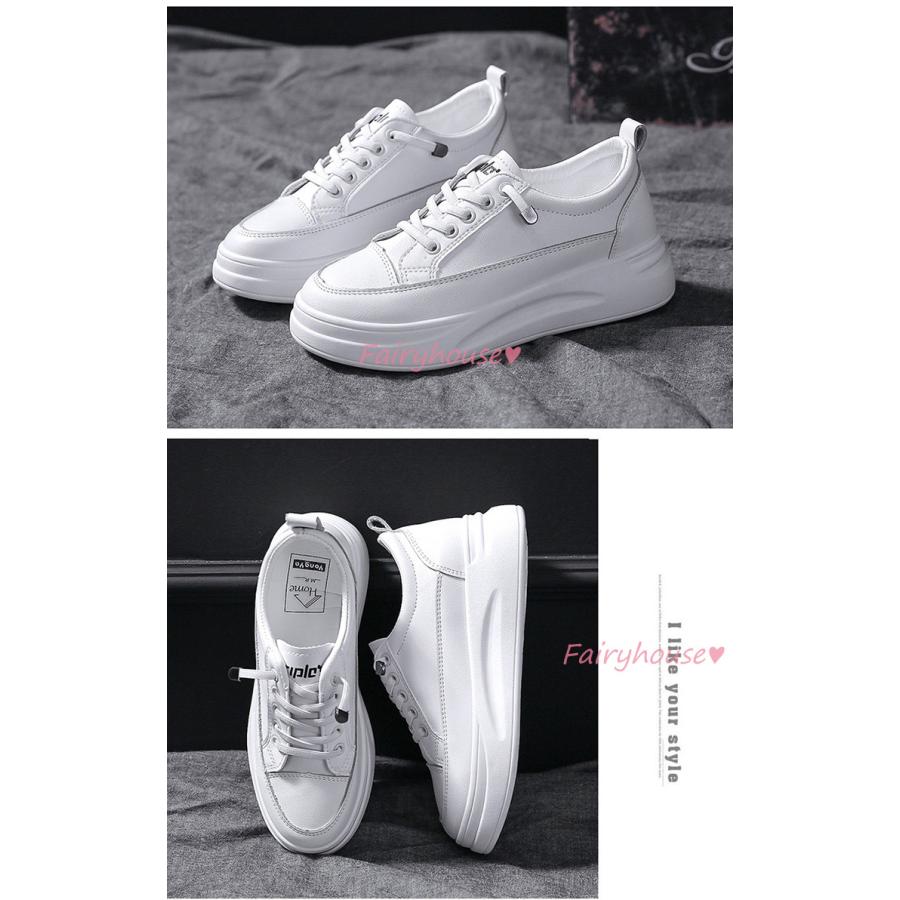 スニーカー レディース 白スニーカー 40代 シューズ スリッポン フラットシューズ 秋靴 レディーススニーカー 50代 厚底靴 歩きやすい Pu革 美脚 通勤 通学 Y Fairyhouse 通販 Yahoo ショッピング
