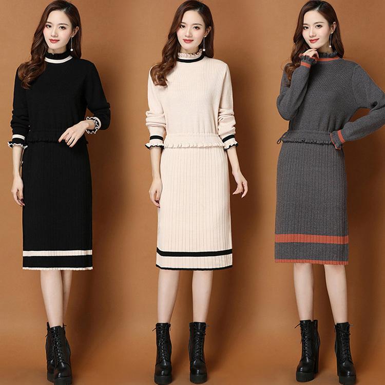 ニットセットアップ レディース 40代 秋冬 長袖 ニットトップス タイトスカート 上品通勤 大人 信用 着痩せ セーター 入学式卒業式 セットアップ オシャレワンピース