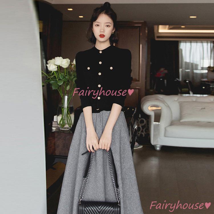 セットアップ レディース 40代 秋冬 きれいめ ワンピース 長袖ニットトップス Aラインスカート 結婚式ドレス 通勤 着痩せ オシャレ 上品 Y2746 Fairyhouse 通販 Yahoo ショッピング