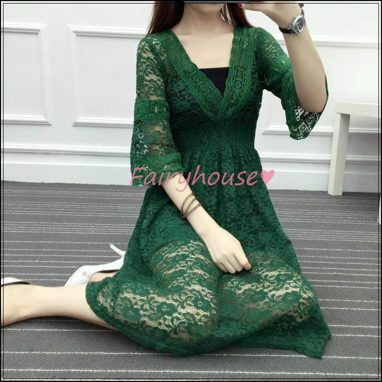 ワンピース レディース 40代 きれいめ 膝丈ワンピース 春夏 五分袖  