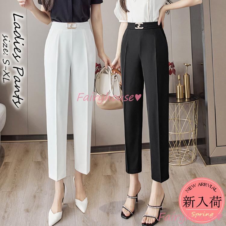 スラックスパンツ レディース 九分丈 通勤 黒スラックス ストレートズボン ボトムス 大きいサイズパンツ ビジネス おしゃれ オフィス フォーマル 通勤ol 着痩せ Y2265 Fairyhouse 通販 Yahoo ショッピング