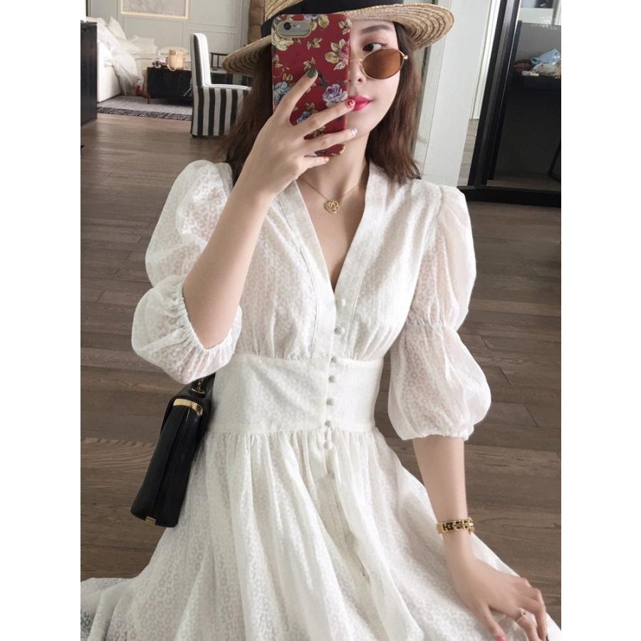 ワンピース レディース きれいめ マキシワンピース 体型カバー 春夏 五分袖ワンピース カジュアル ワンピ ル ロング丈 韓国風 オシャレ白レース ワンピース Y Fairyhouse 通販 Yahoo ショッピング