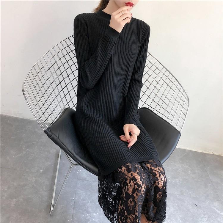 レディース ニットワンピース 長袖 膝丈 秋冬 レース セーター オフィス カシュクール スリット メリヤス ワンピース 着痩せ 上品 大人 通勤 Y Fairyhouse 通販 Yahoo ショッピング