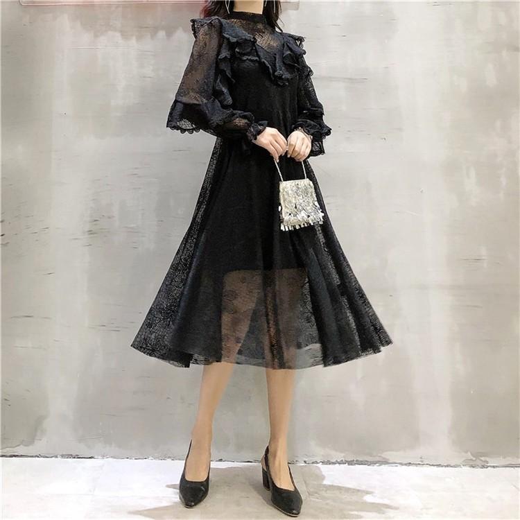 売り切れ必至 シフォン フリル ロングワンピース パーティードレス 韓国系 高い素材 Tnnurdu Com