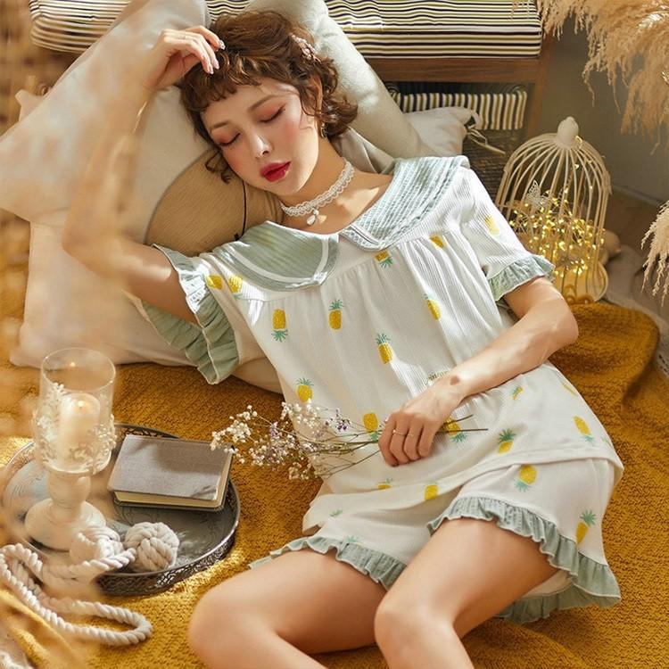 パジャマ レディース 半袖 春夏 上下セット 寝巻き 部屋着 ネグリジェ 可愛い レディースルームウエア 果物柄 パジャマ Y Fairyhouse 通販 Yahoo ショッピング