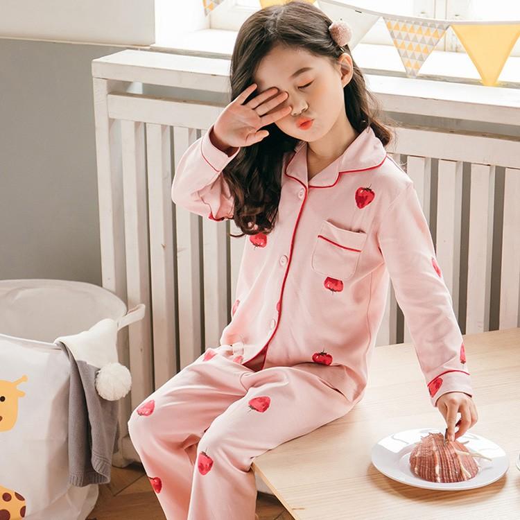子供パジャマ キッズパジャマ 春秋 女の子 イチゴ柄 可愛い 2点セット 長袖 開襟パジャマ おしゃれ カジュアルキッズウエア 子とも服 子ともパジャマ 綿パジャマ Y Fairyhouse 通販 Yahoo ショッピング