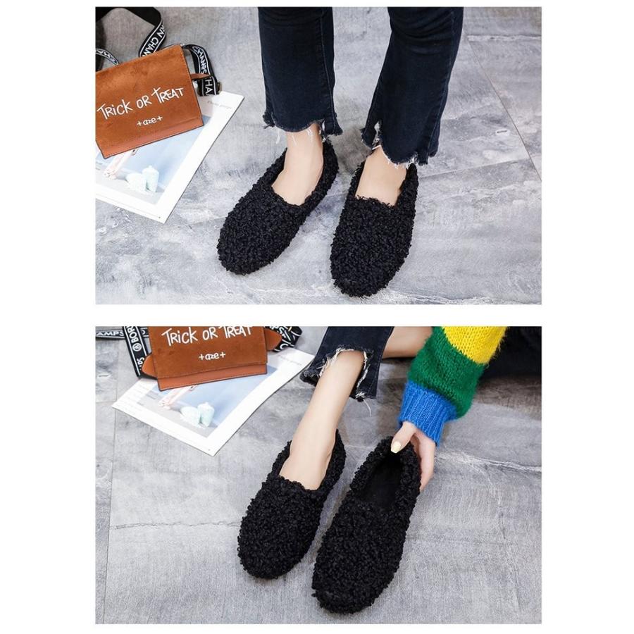 モカシン レディースシューズ ムートン 靴 秋冬 ムートン ファー 無地 履きやすい 痛くない もこもこ 暖かい レディース シューズ スリッポン パンプス 4色 Y Fairyhouse 通販 Yahoo ショッピング