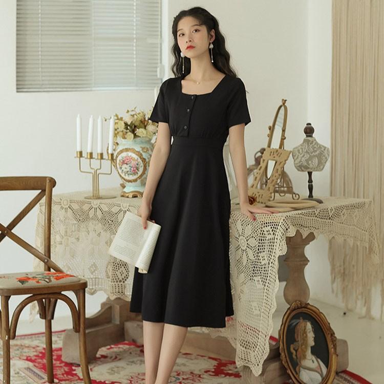 ワンピース レディース 夏 半袖 きれいめ ロング丈ワンピース 韓国風 通勤 ワンピース 黒 ワンピース オフィス オシャレ カジュアル ゆったり シンプル Y Fairyhouse 通販 Yahoo ショッピング