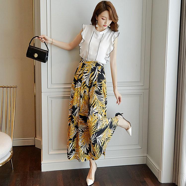 セットアップ レディース 40代 春夏 韓国風 通勤 花柄スカート オフィス ノースリーブ 上下セット ロング丈スカート オシャレ カジュアル 可愛い Y Fairyhouse 通販 Yahoo ショッピング