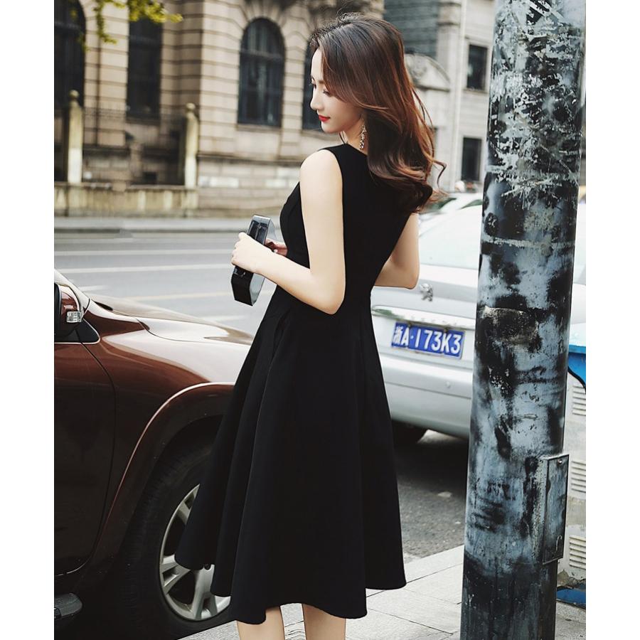 ワンピース レディース ノースリーブ 夏 韓国風 オシャレ 黒 きれいめ ビジネスワンピース Aライン 膝丈ワンピース 着痩せ カジュアル 発表会 演奏会 Y Fairyhouse 通販 Yahoo ショッピング