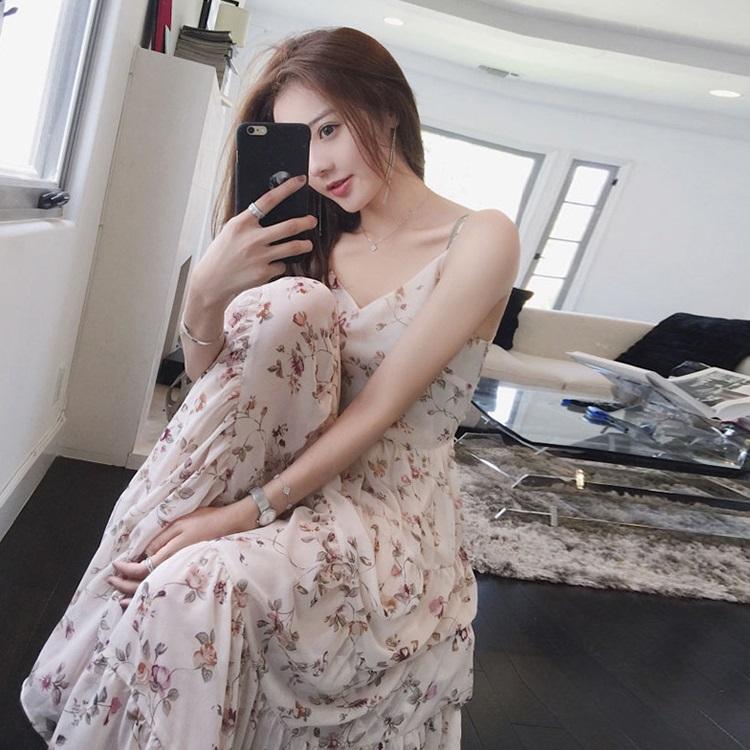 ワンピース マキシワンピース レディース シフォンワンピース 夏 花柄ワンピース きれいめ ロング丈 キャミワンピース 結婚式 パーティー ゆったり オシャレ Y Fairyhouse 通販 Yahoo ショッピング