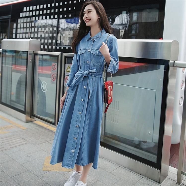 ワンピース レディース マキシワンピース 夏 デニムスカート カウボーイ ワンピース 七分袖 ベルト付き ワンピース シャツワンピ 韓国風 ロング丈 着痩せ Y Fairyhouse 通販 Yahoo ショッピング