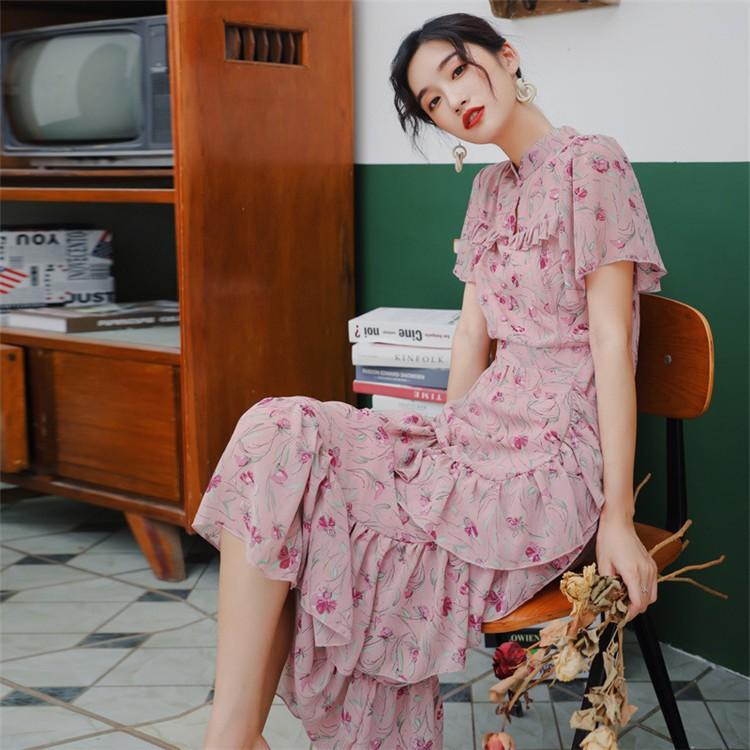 ワンピース シフォン ワンピース半袖 花柄 韓国風 ルロング丈 ワンピース ロング 大人 オシャレ 春夏新作 ケーキスカート 大きいサイズ 可愛い 韓国風 Y Fairyhouse 通販 Yahoo ショッピング