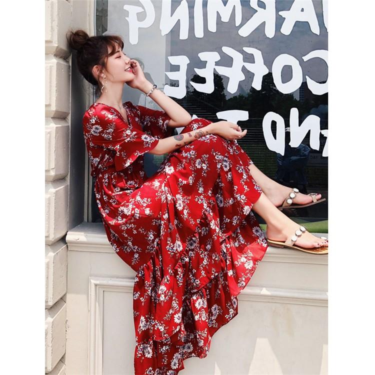 ワンピース レディース マキシワンピース ドレス 春夏 半袖ワンピース 花柄 ロング丈 韓国風 結婚式 ワンピースドレス レディース オシャレ 新作 Y Fairyhouse 通販 Yahoo ショッピング
