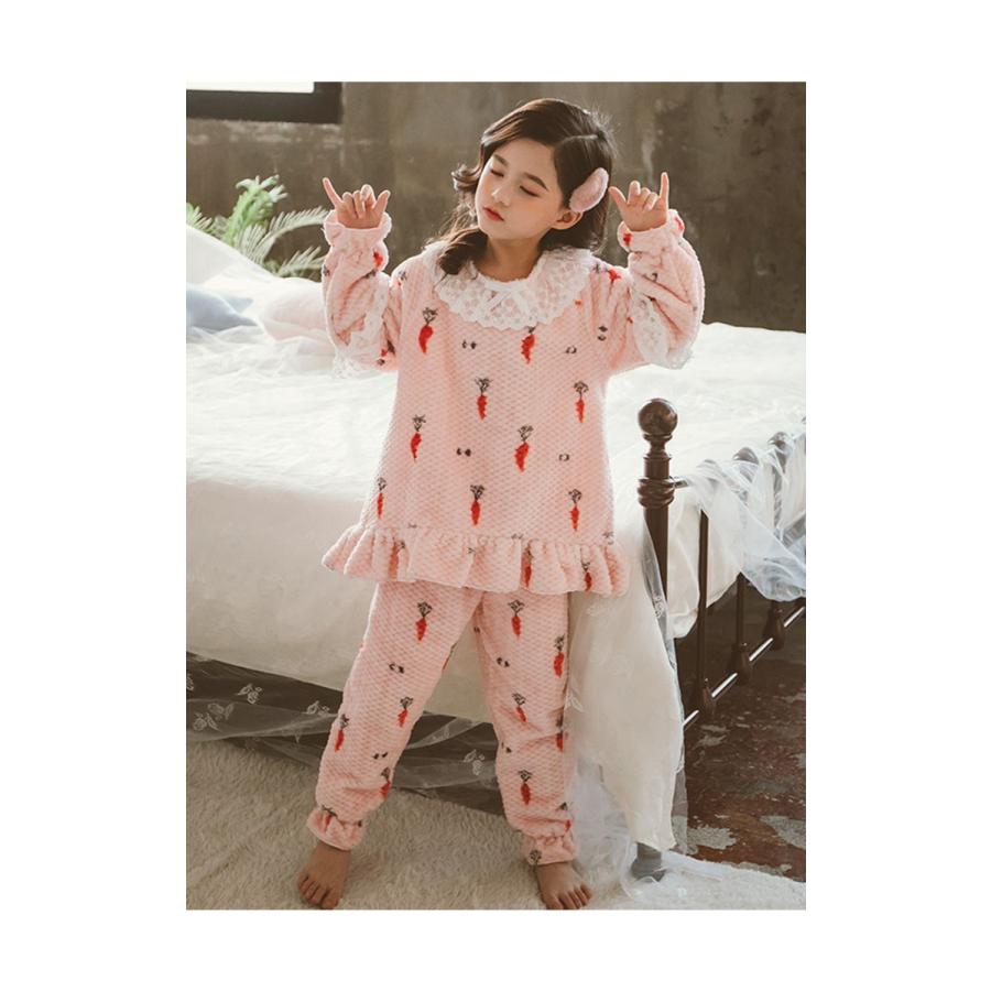 子供 パジャマ 女の子 セットアップ 上下セット ルームウェア 秋冬 部屋着 キッズパジャマ 可愛い 子供 もこもこ 厚手 子供服 Y Fairyhouse 通販 Yahoo ショッピング