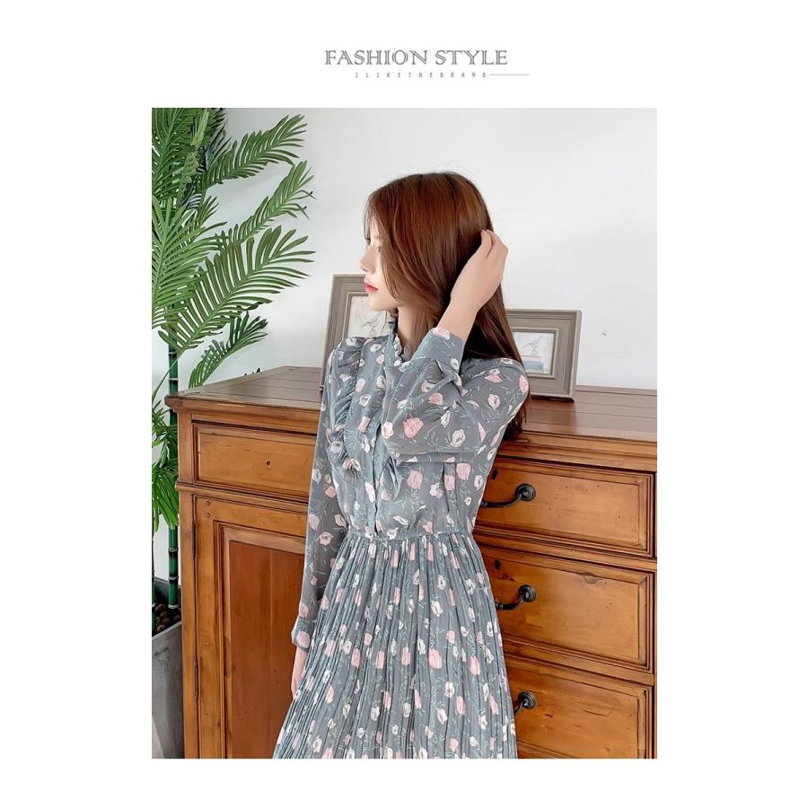 ワンピース レディース 40代 シフォンワンピース 春新作 きれいめ マキシワンピース 長袖 花柄ワンピース フレアスカート オシャレ 通勤 結婚式 大人 Y Fairyhouse 通販 Yahoo ショッピング