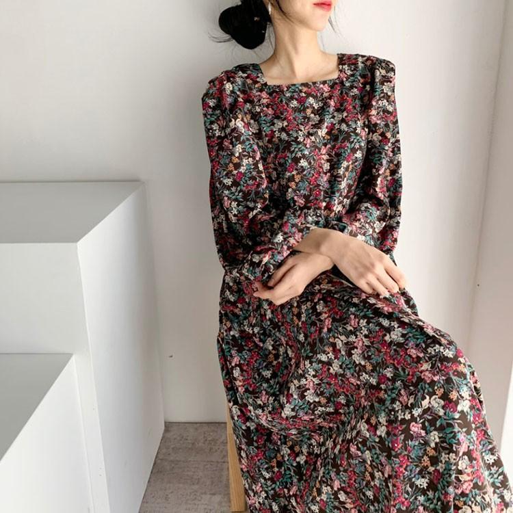 ワンピース レディース 40代 シフォンワンピース 春新作 きれいめ マキシワンピース 長袖 花柄ワンピース フレアスカート オシャレ 通勤 結婚式 お出かけ 大人 Y Fairyhouse 通販 Yahoo ショッピング