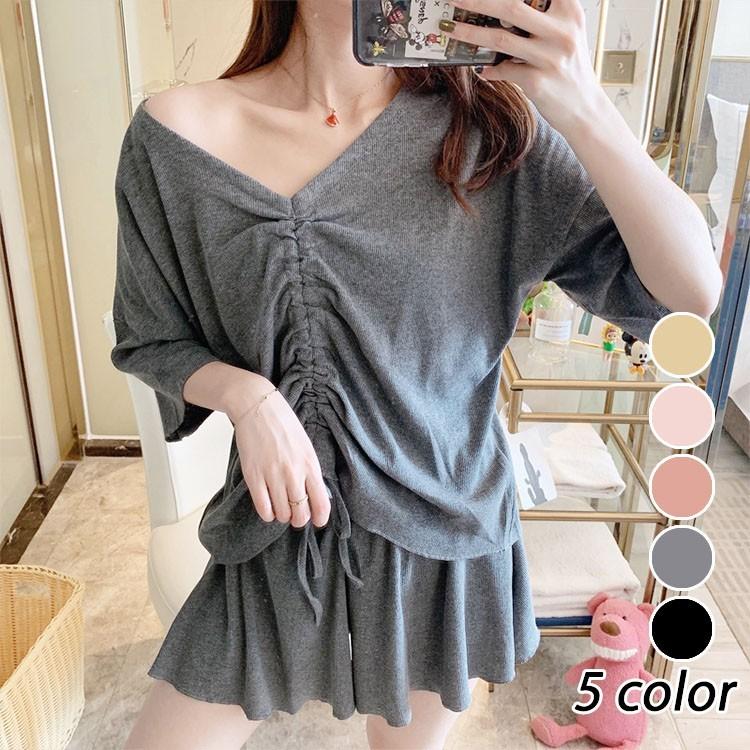 パジャマ レディース 春夏半袖ショットパンツ スウェット上下セット Vネック 綿 パジャマ 部屋着 韓国風 カジュアルルームウェア 寝巻き パジャマ 安い Y Fairyhouse 通販 Yahoo ショッピング