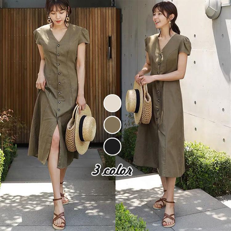ワンピース レディース リネンワンピース Vネック スリット マキシワンピース 大きいサイズ ゆったり 綿麻混ワンピース Aライン 夏 ロングワンピース Y Fairyhouse 通販 Yahoo ショッピング